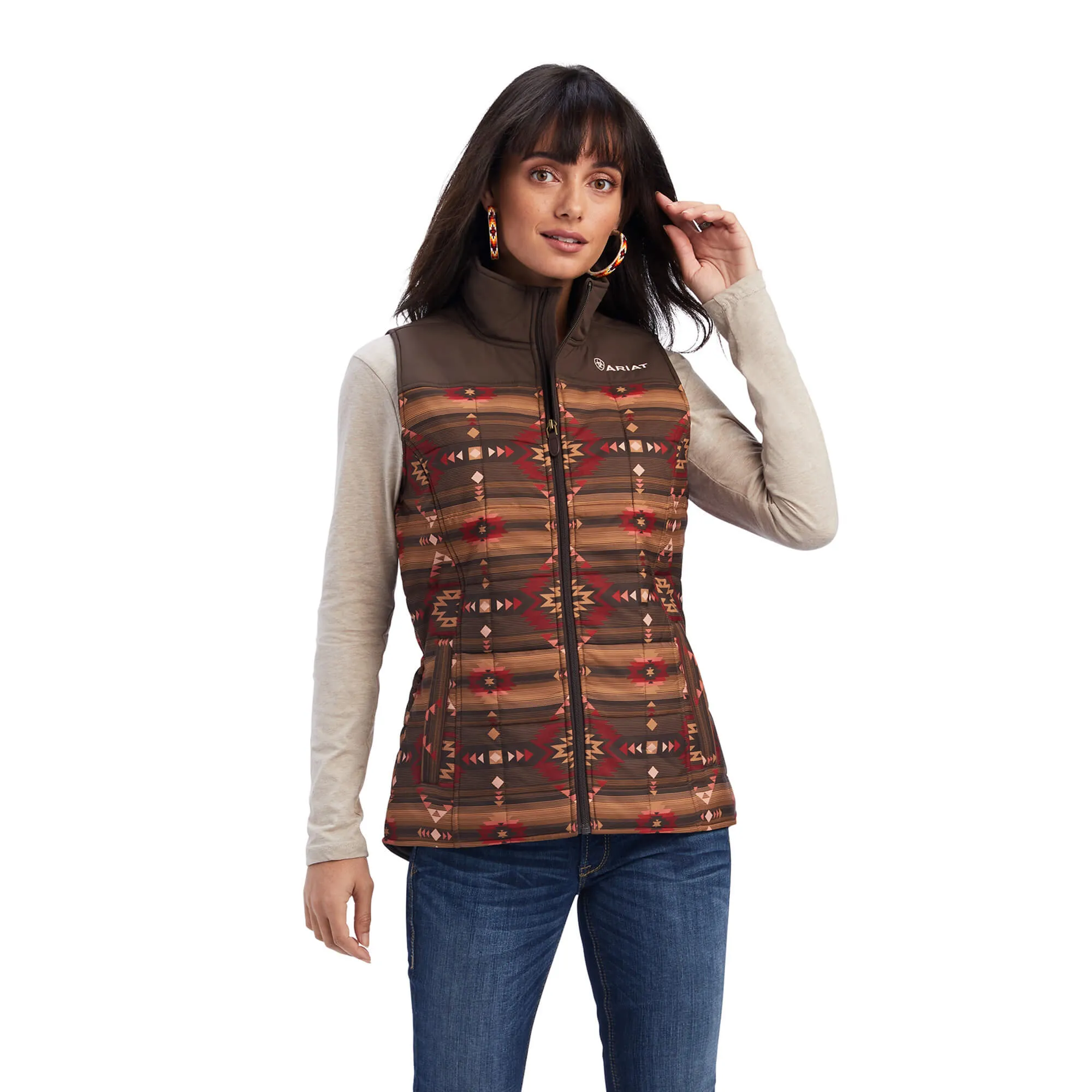 Ariat® Ladies R.E.A.L.™ Aztec Printed Brown Vest 10041585