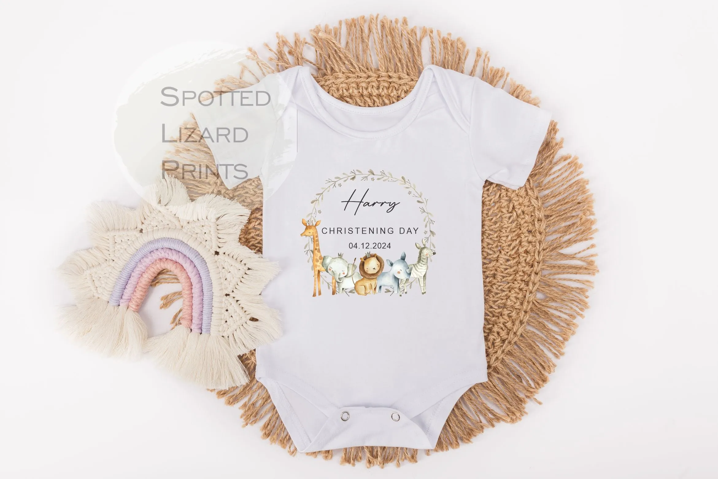 Baby Christening Outfit | Personalised Christening Baptism Naming Day Gift Sleepsuit Vest - New Baby