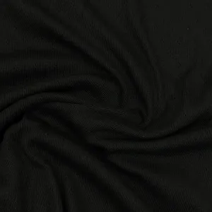 Black Merino Wool/Spandex Jersey Fabric - 215 GSM