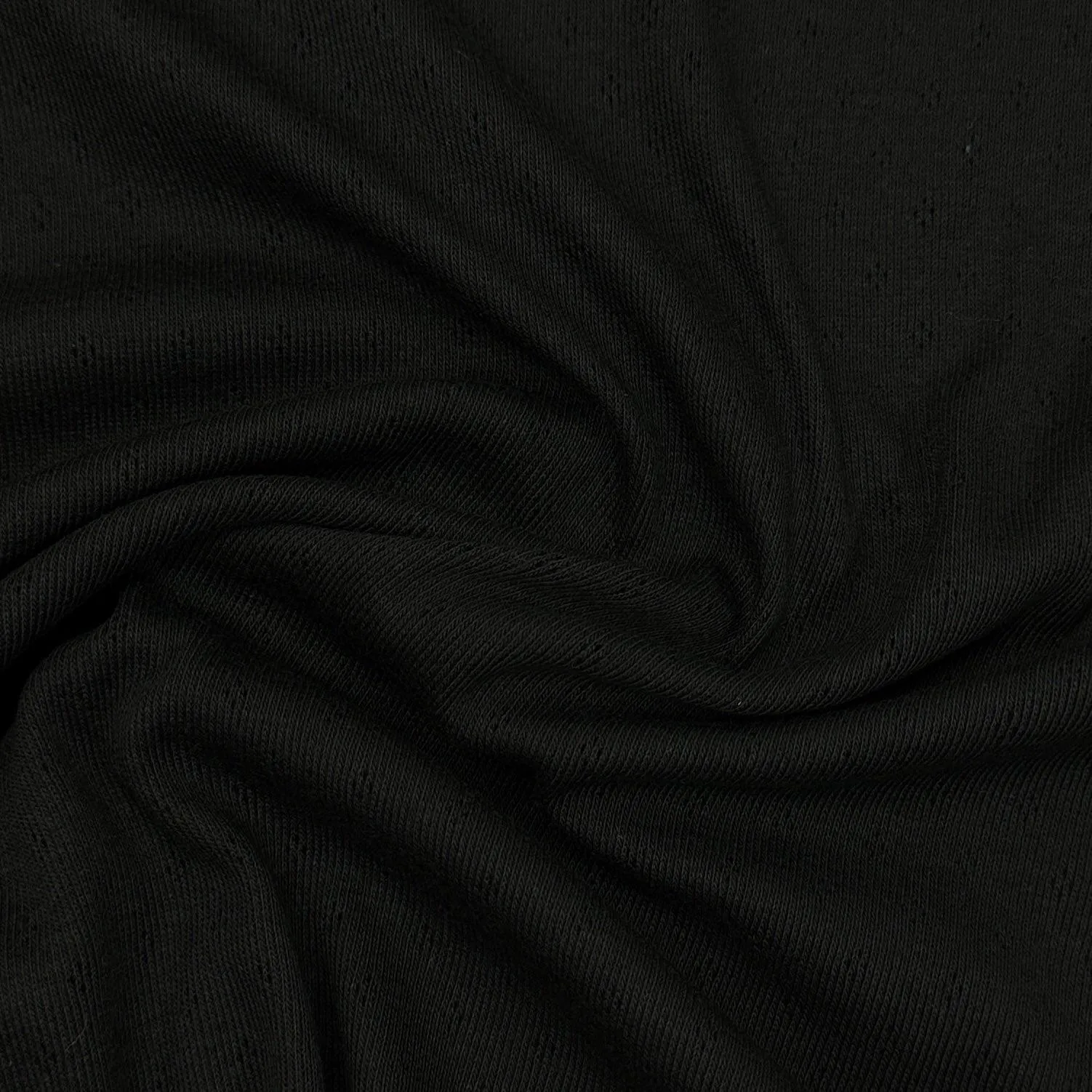 Black Merino Wool/Spandex Jersey Fabric - 215 GSM