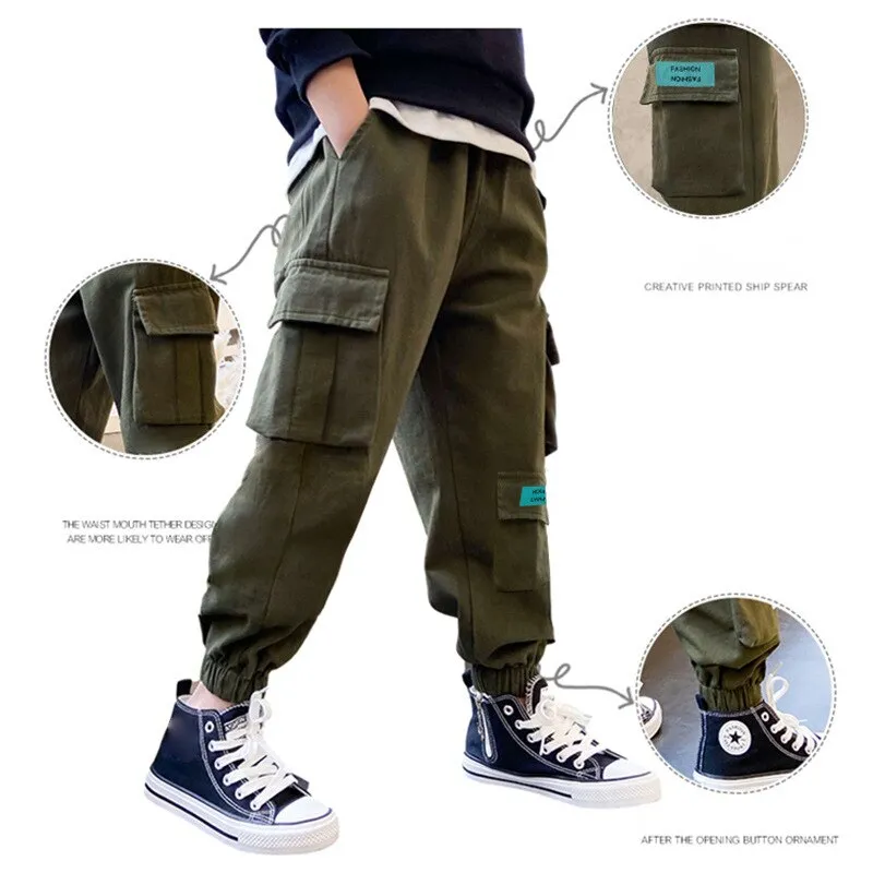 Boys Casual Breathable Cargo Pants