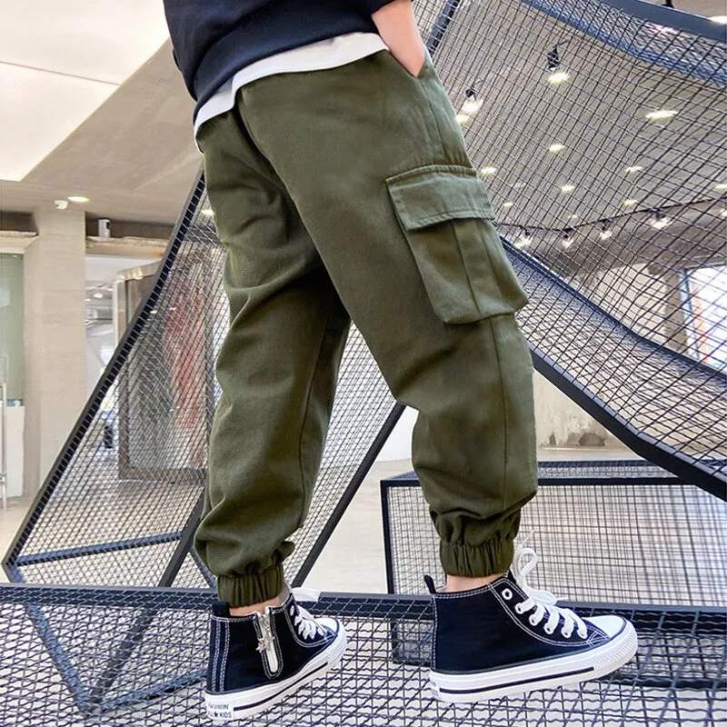 Boys Casual Breathable Cargo Pants