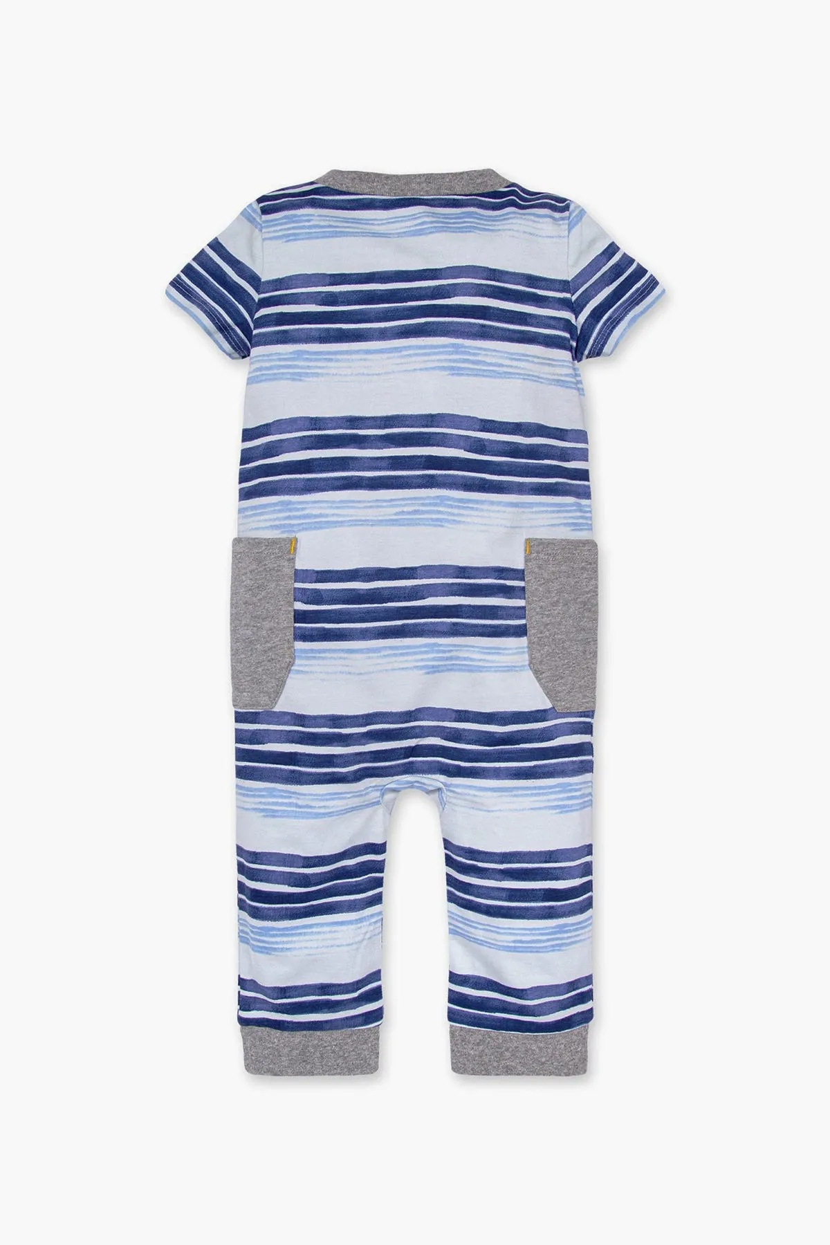 Burt's Bees Painted Stripe Baby Boys Jumpsuit