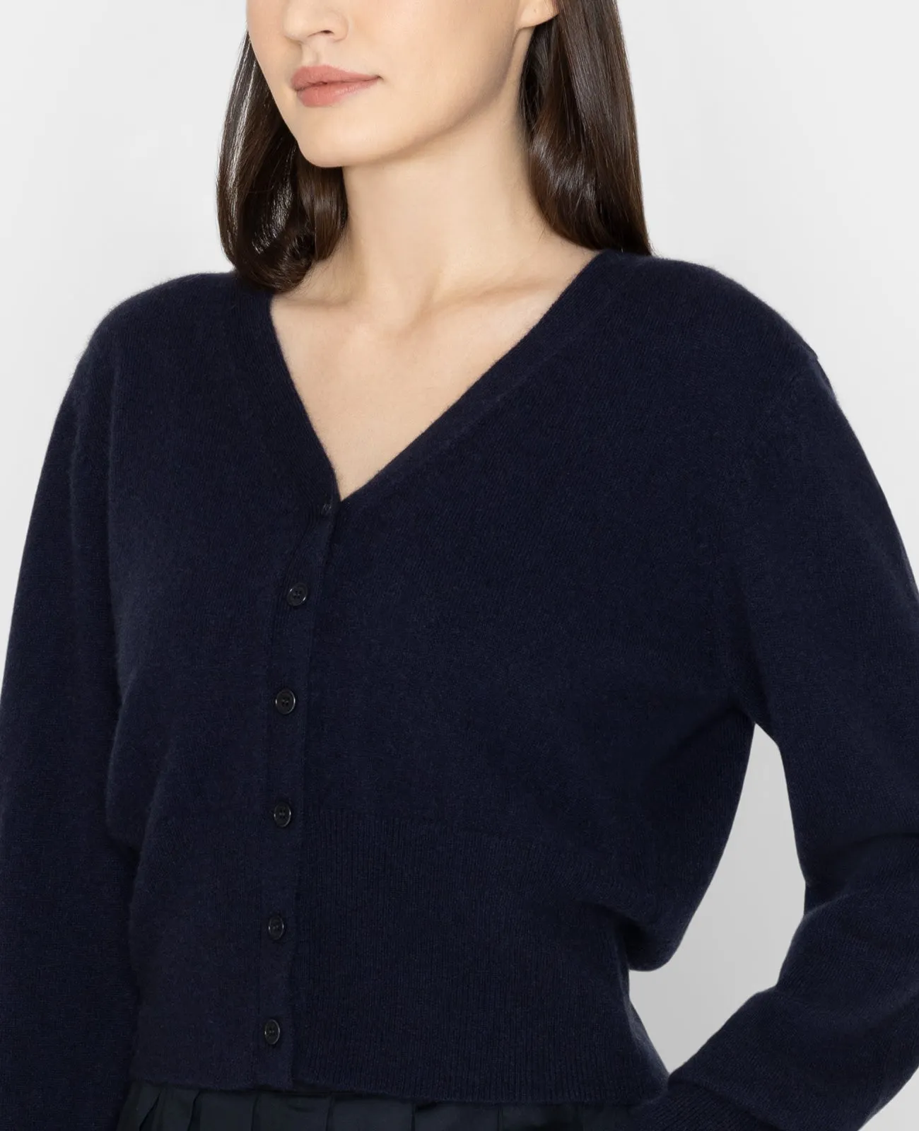 Cashmere V-Neck Cropped Cardigan