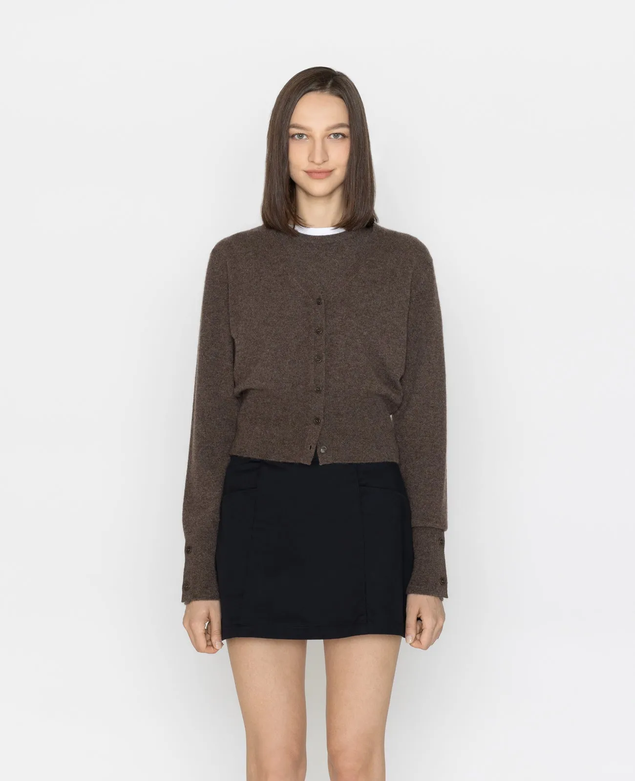 Cashmere V-Neck Cropped Cardigan