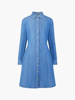 Chambray Button-Through Shirt Dress