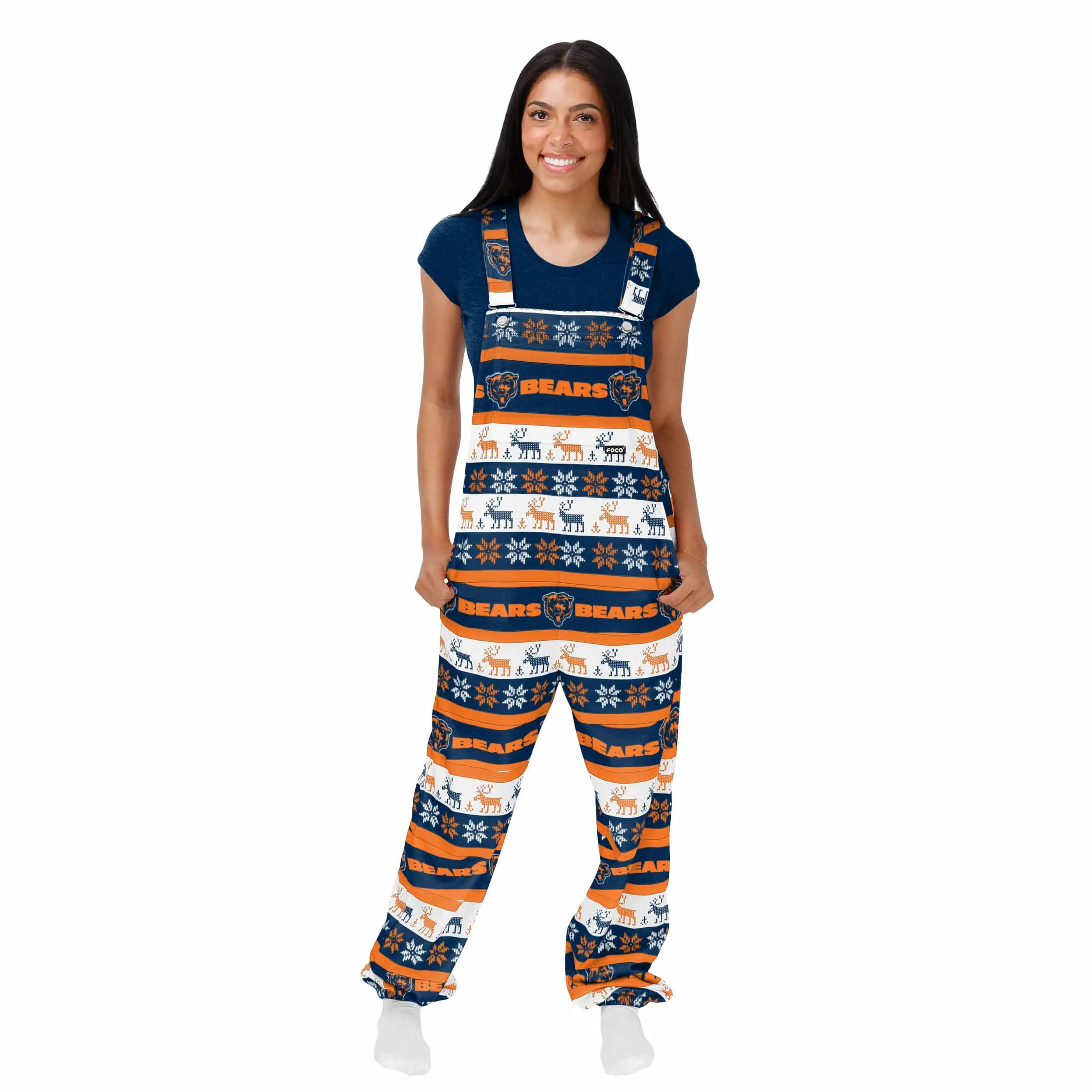 Chicago Bears NFL Womens Ugly Home Gating Bib Overalls