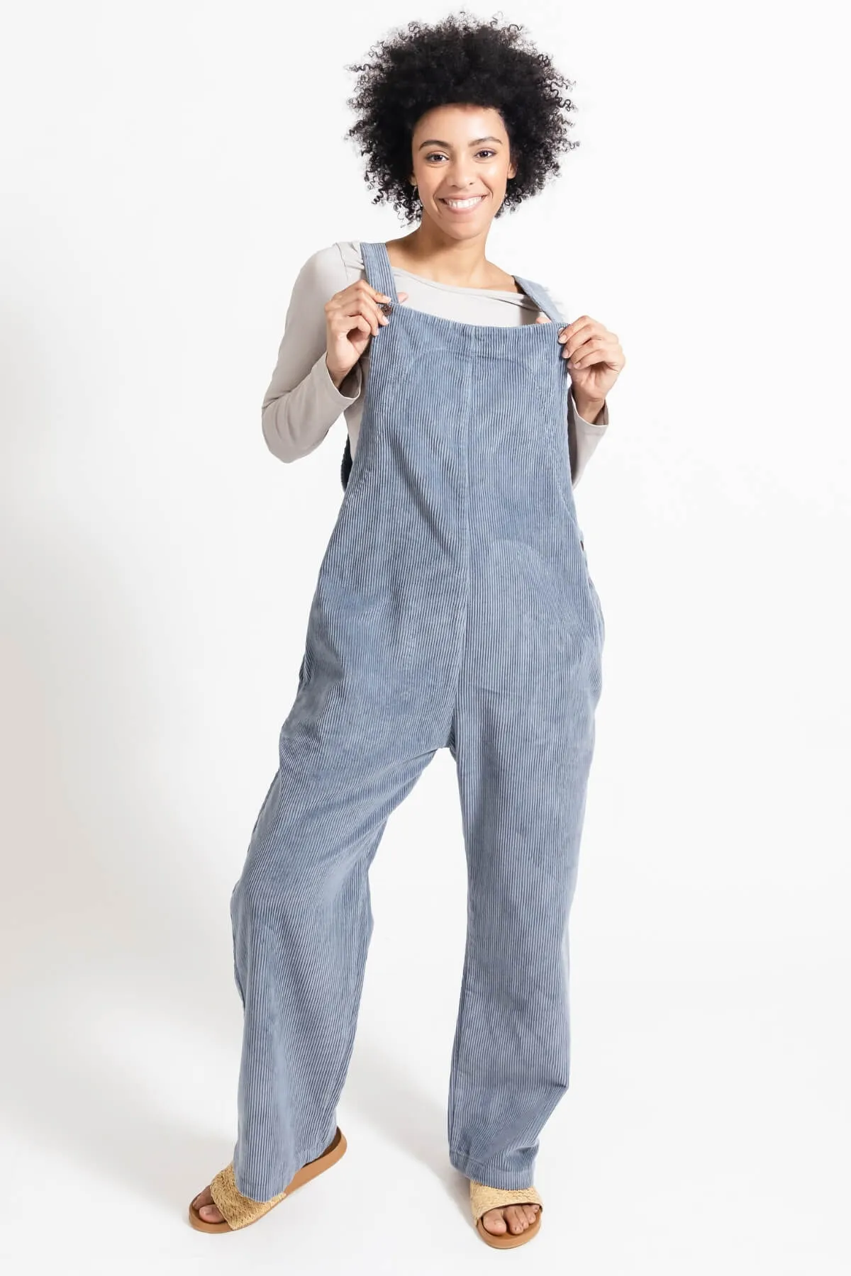 Corduroy Overalls - Sky Blue