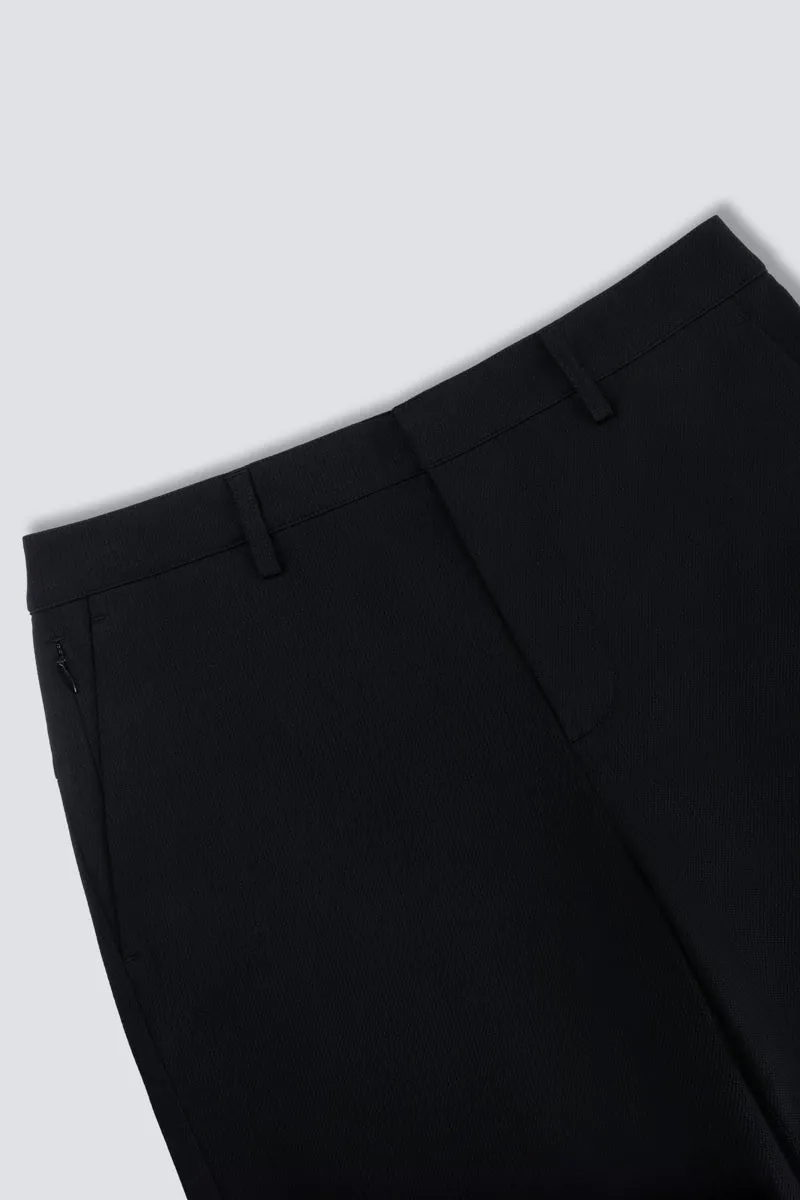 CottonSTRETCH Lightweight Knit Smart Pants | Black BKFD01