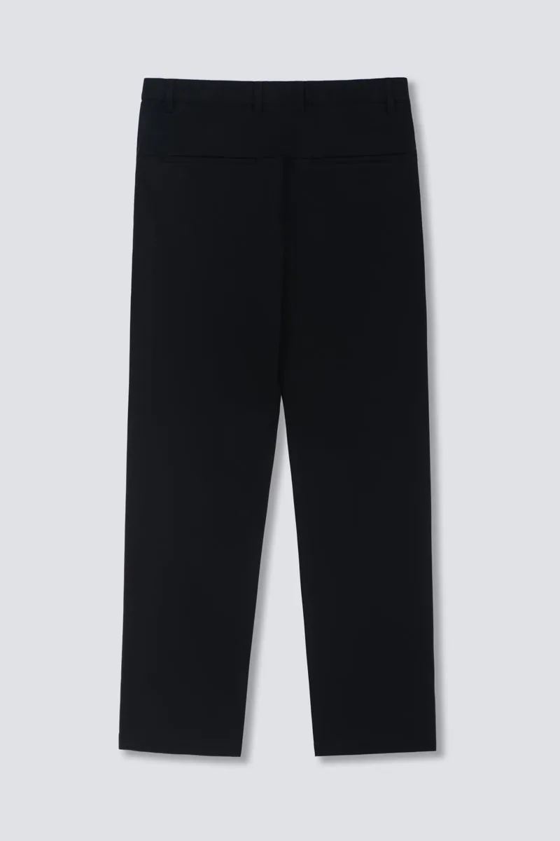 CottonSTRETCH Lightweight Knit Smart Pants | Black BKFD01