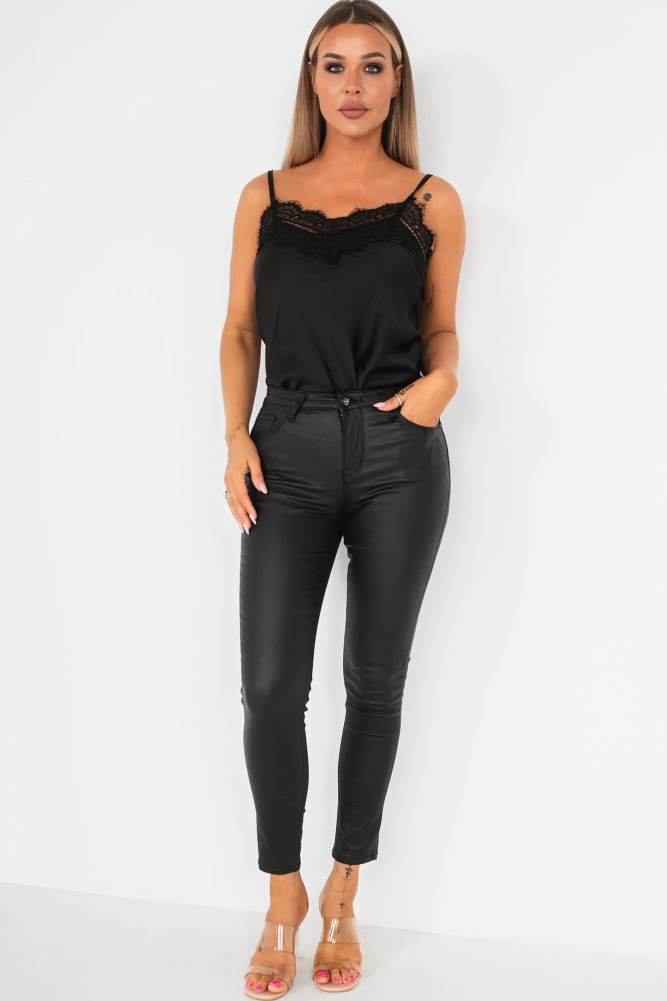 Eabha Black Wax Push Up Jeans