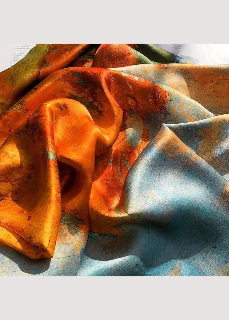 Elegant And Versatile Oil Painting Print Silk Scarf ML2318