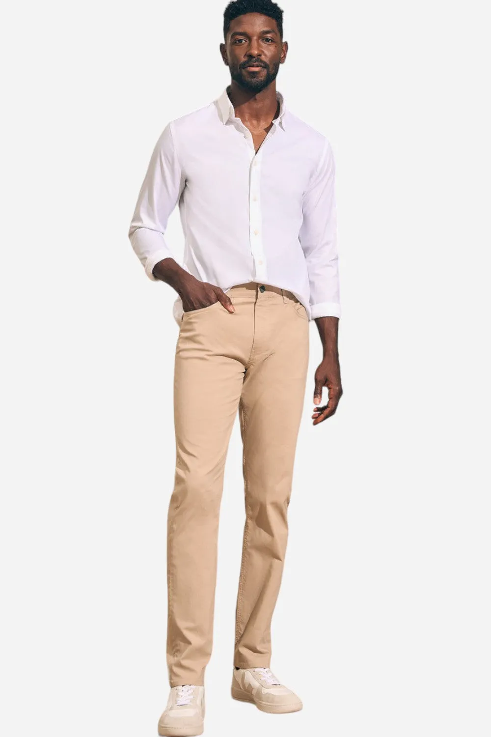 Faherty Movement 5-Pocket Pant in Island West Khaki