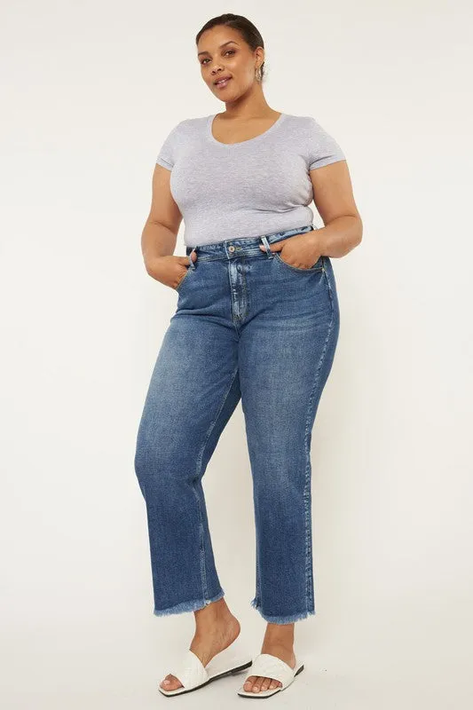 FINAL SALE ~ PLUS KAN CAN High Rise Slim Straight Jean (Tiff)