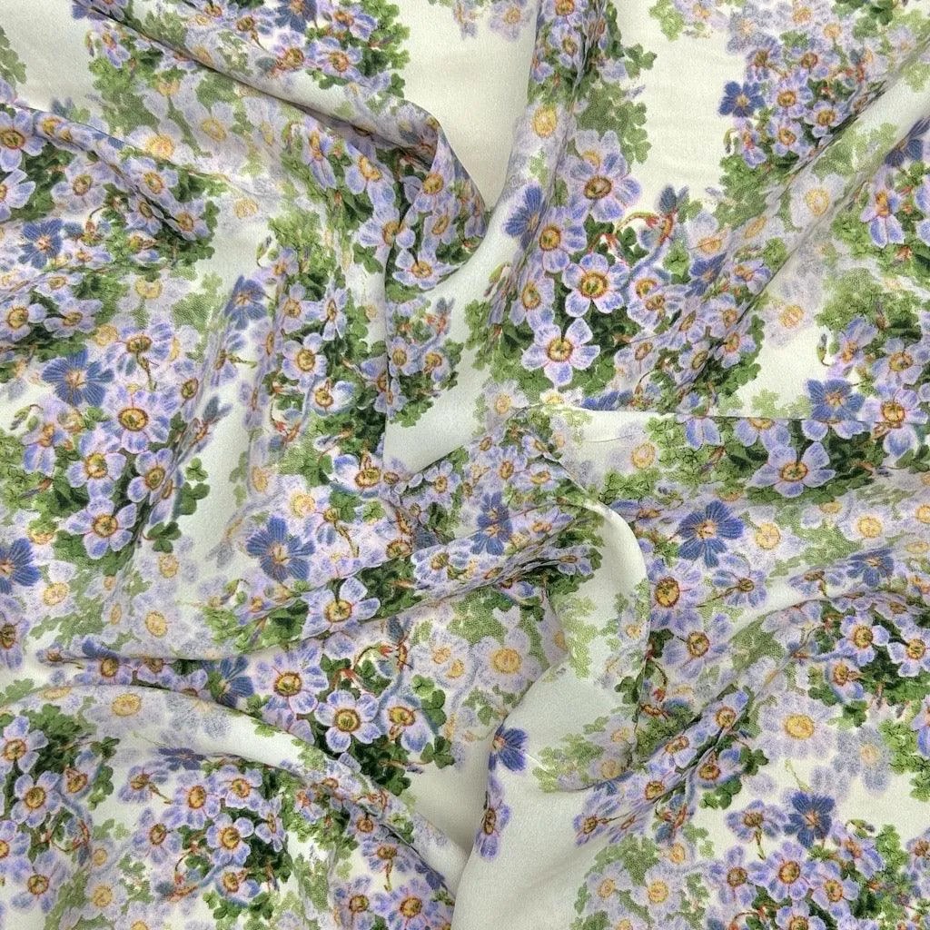 Floral Clusters Crepe Fabric