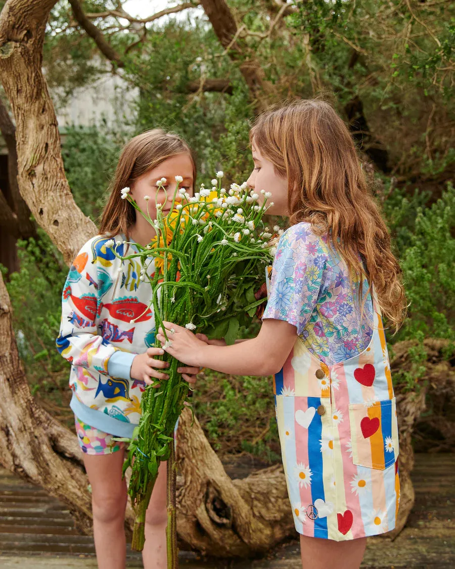 Flower Child Short Overalls