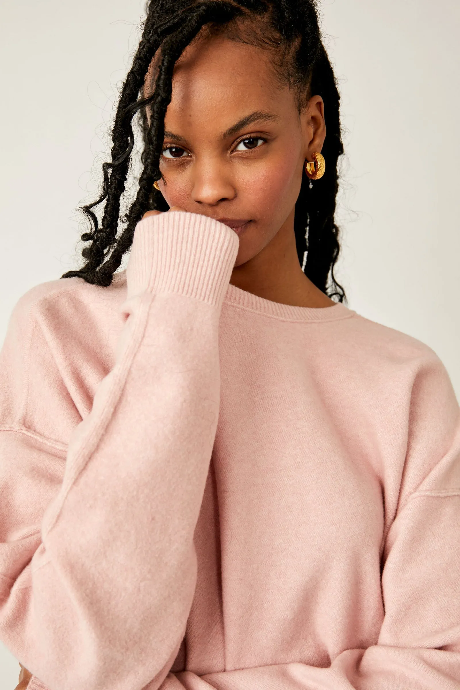 Free People Luna Pullover in Pink Lotus