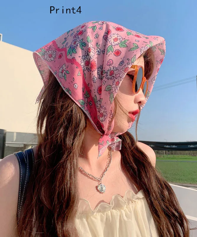 French Versatile Printed Beach Sunshade Headscarf YU1003