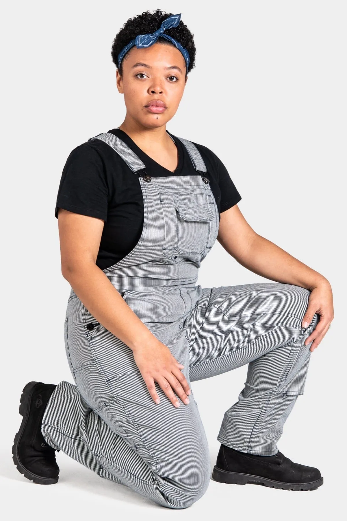 Freshley Overalls For Women in Indigo Stripe Denim