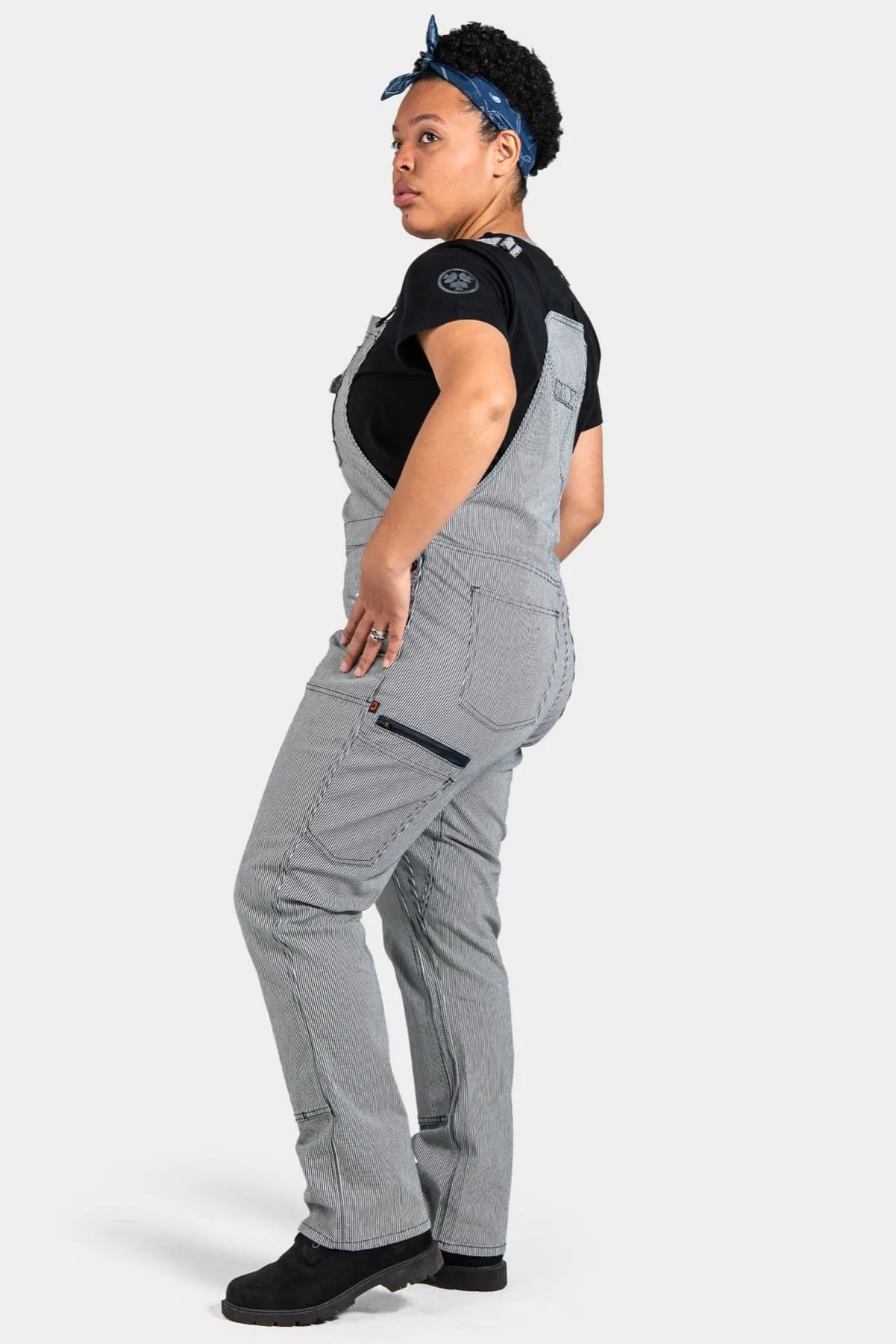 Freshley Overalls For Women in Indigo Stripe Denim