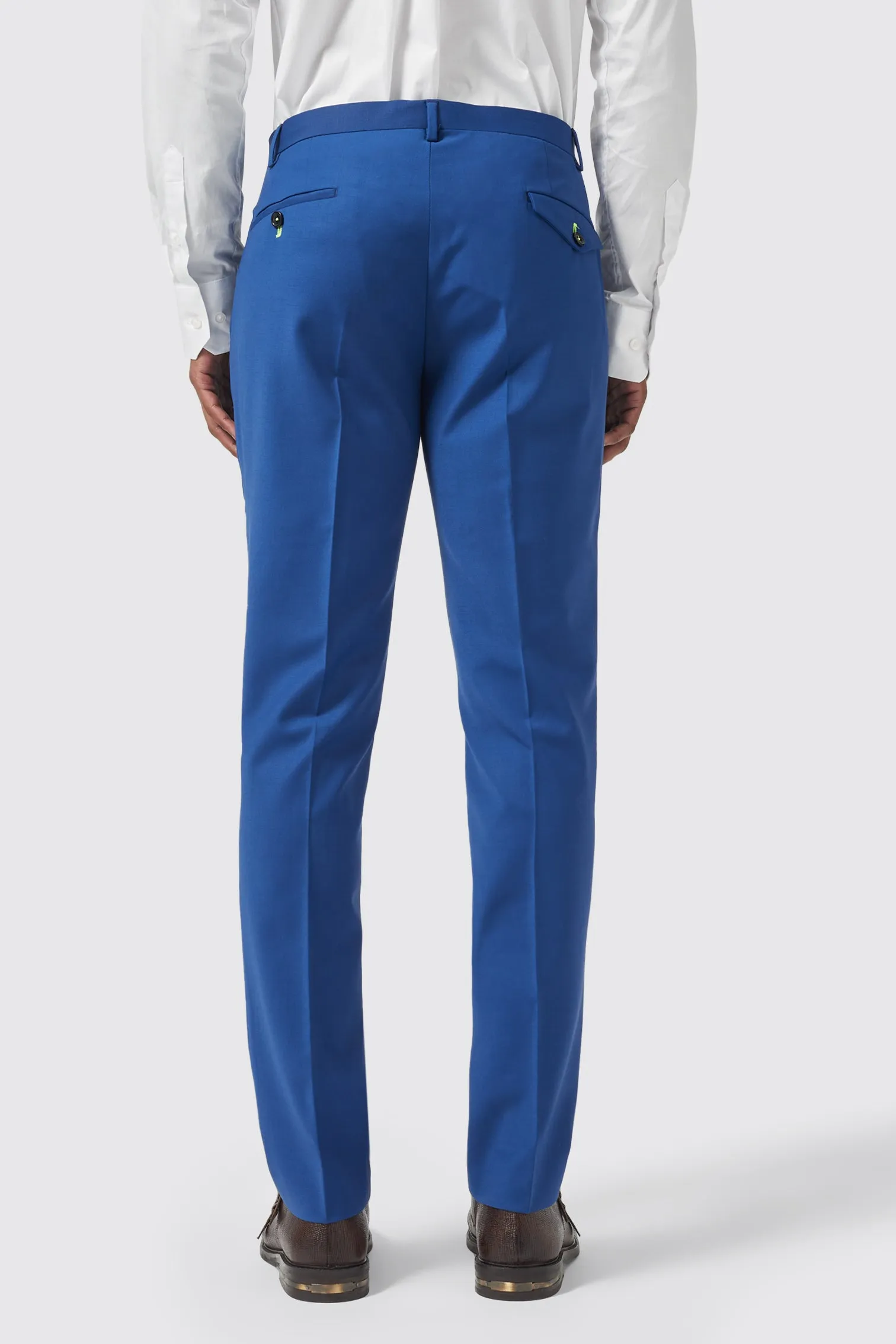 Ginsberg Skinny Fit Blue Wool Trousers - ARCHIVE