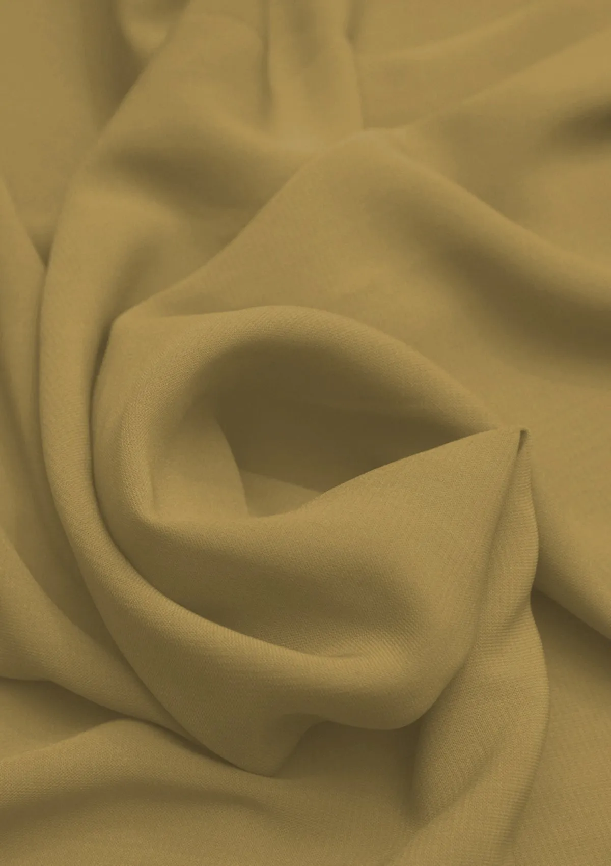 Gold Crepe Fabric Valenteeno Powder Touch Soft Feel 58" Wide for Dressmaking, Uniform & Abaya