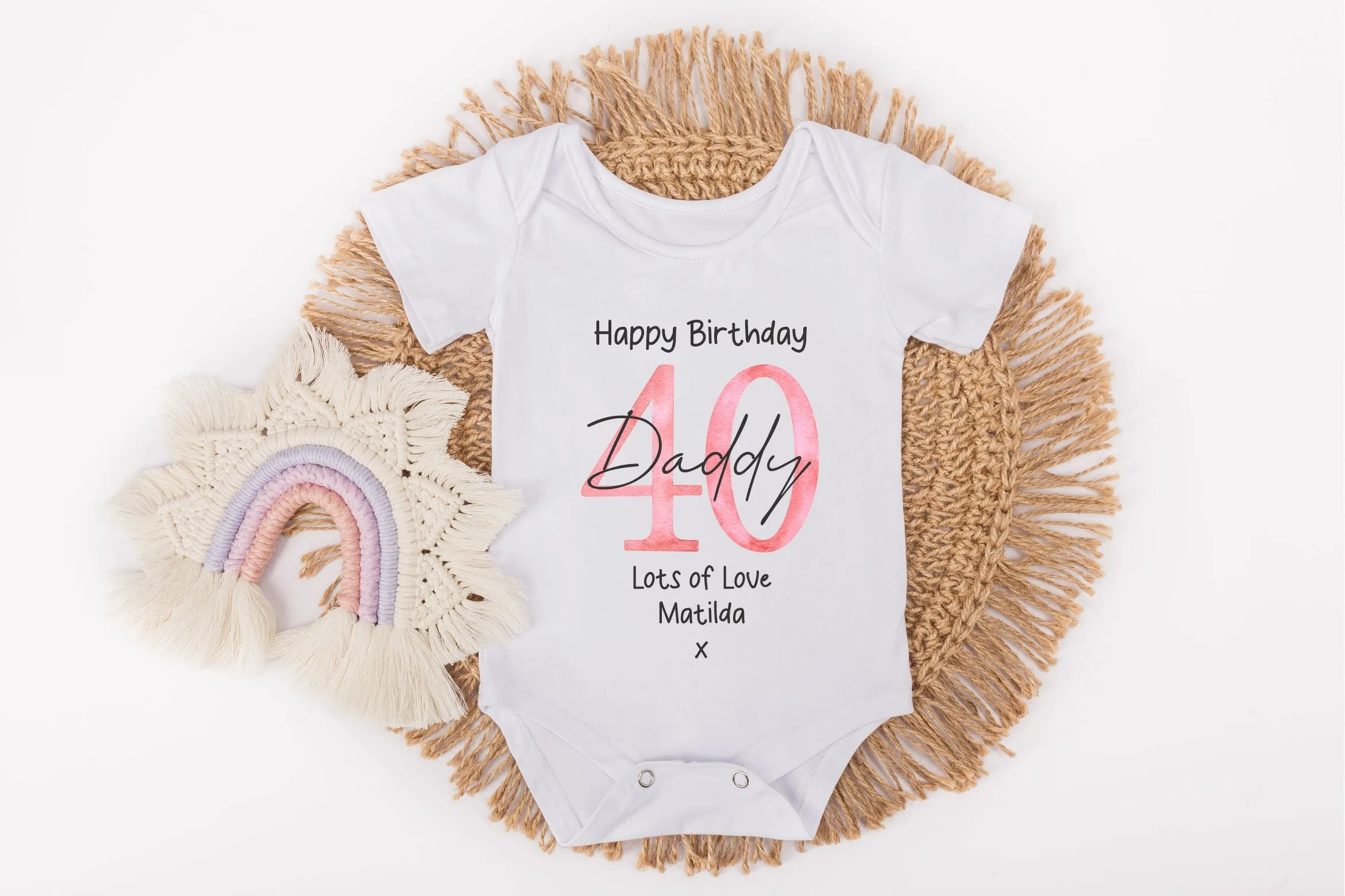 Happy 40th Birthday DADDY Baby Outfit (First Birthday 1st Birthday Daddy Dad Birthday l New Dad Gift | Love My Dad)