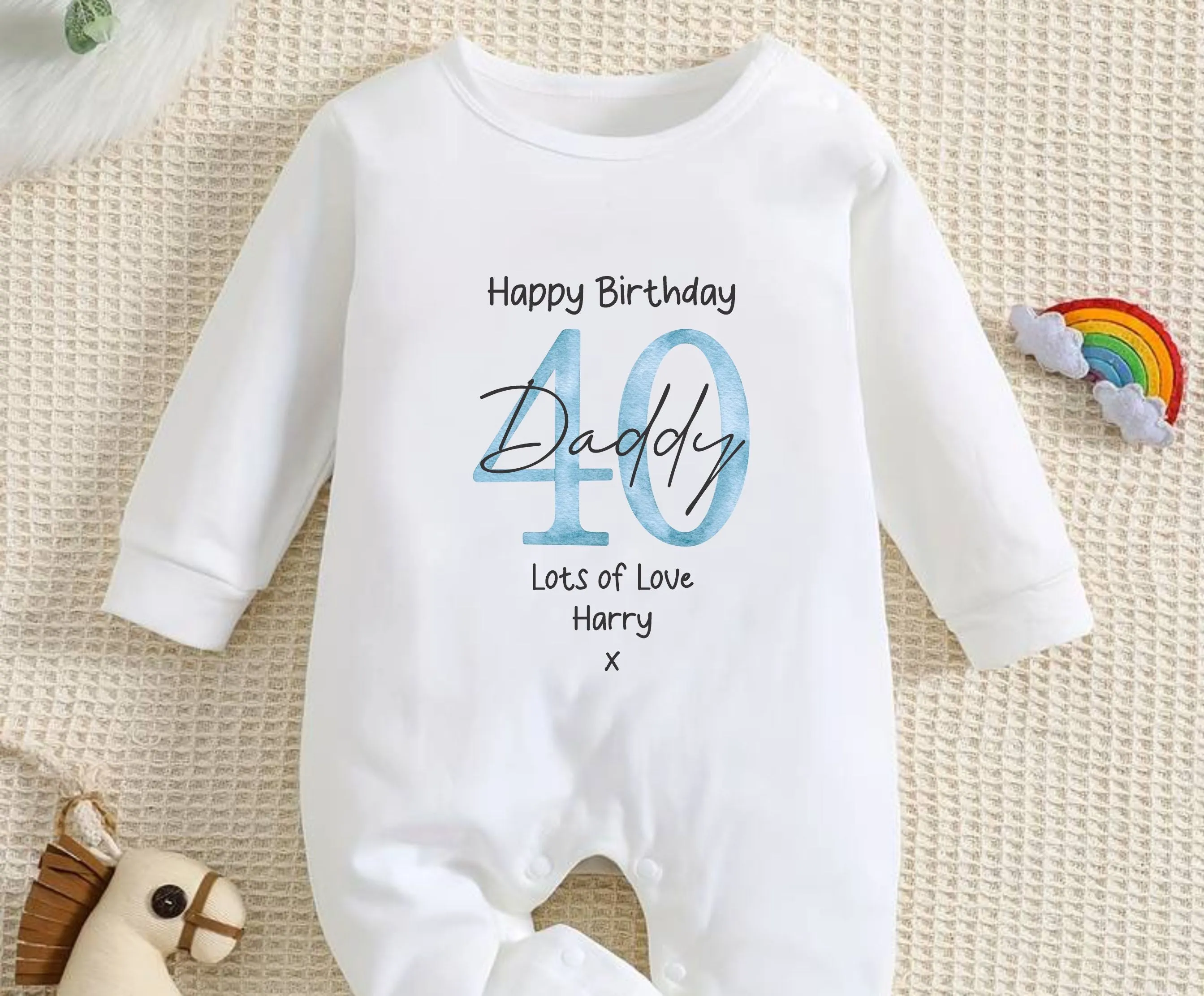 Happy 40th Birthday DADDY Baby Outfit (First Birthday 1st Birthday Daddy Dad Birthday l New Dad Gift | Love My Dad)