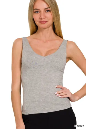 Heather Grey Double Layered Tank Top