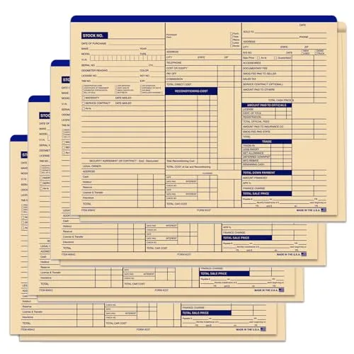 Heavy Stock 3-in-1 Deal Jackets for Automotive Dealerships (Form #237) - 125# Heavy Duty Buff Stock (9 Pt.) - 12" × 9" Size with 1/2" Extension - Tall Side Printing - Unwrapped (500/Pack)