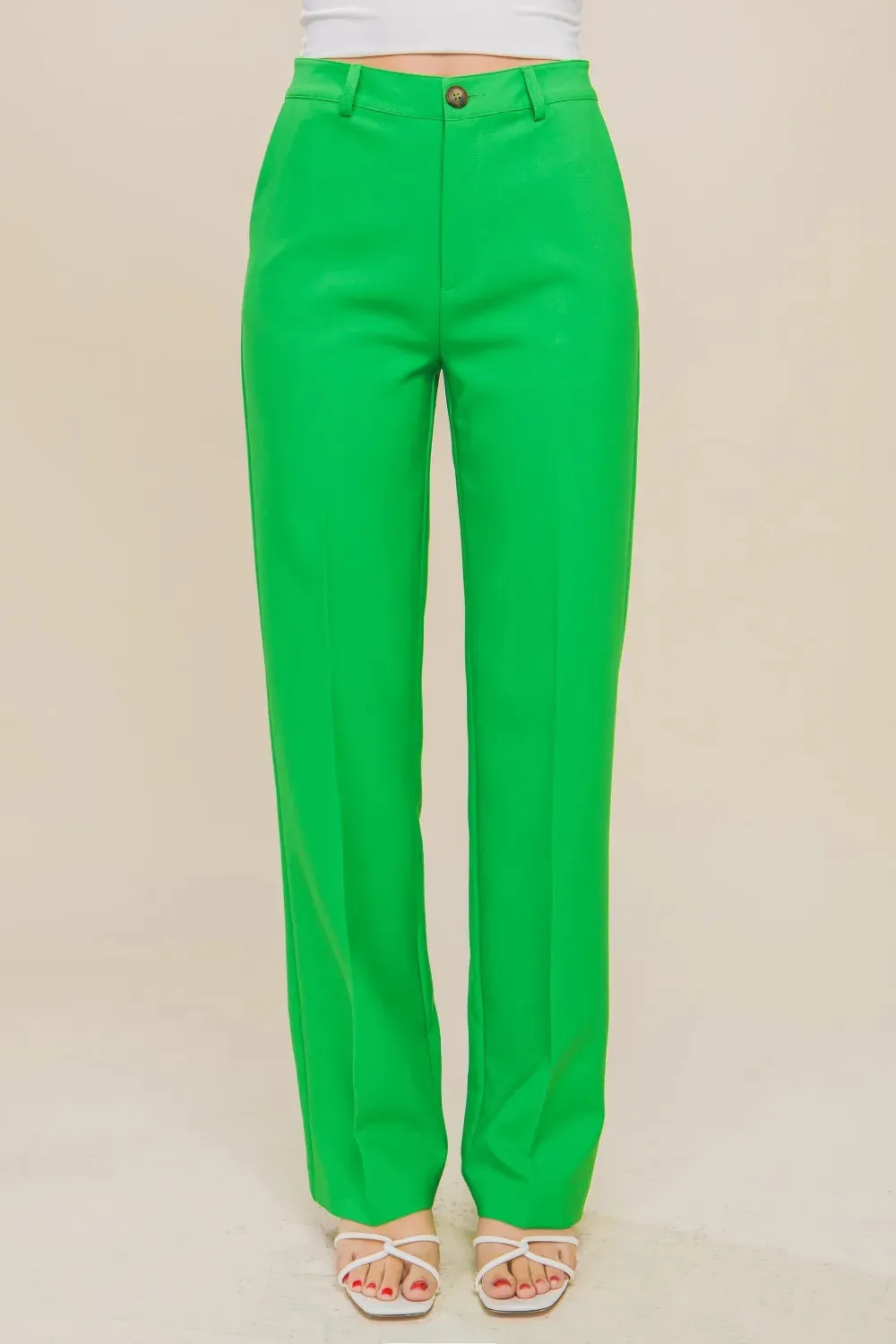 High Waist Straight Pants