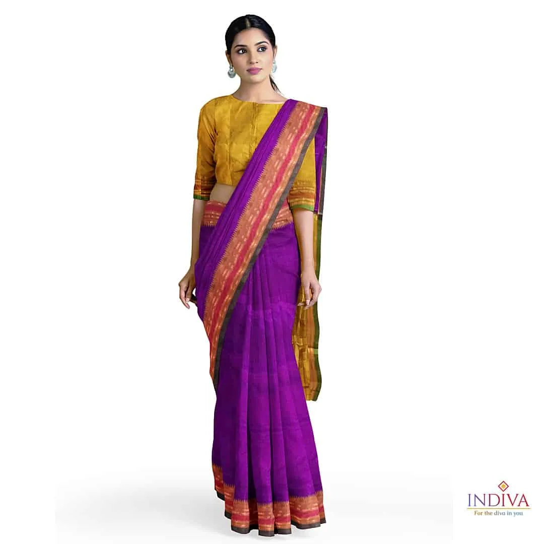 Indiva Sambalpuri Tussar Ghicha Silk Saree