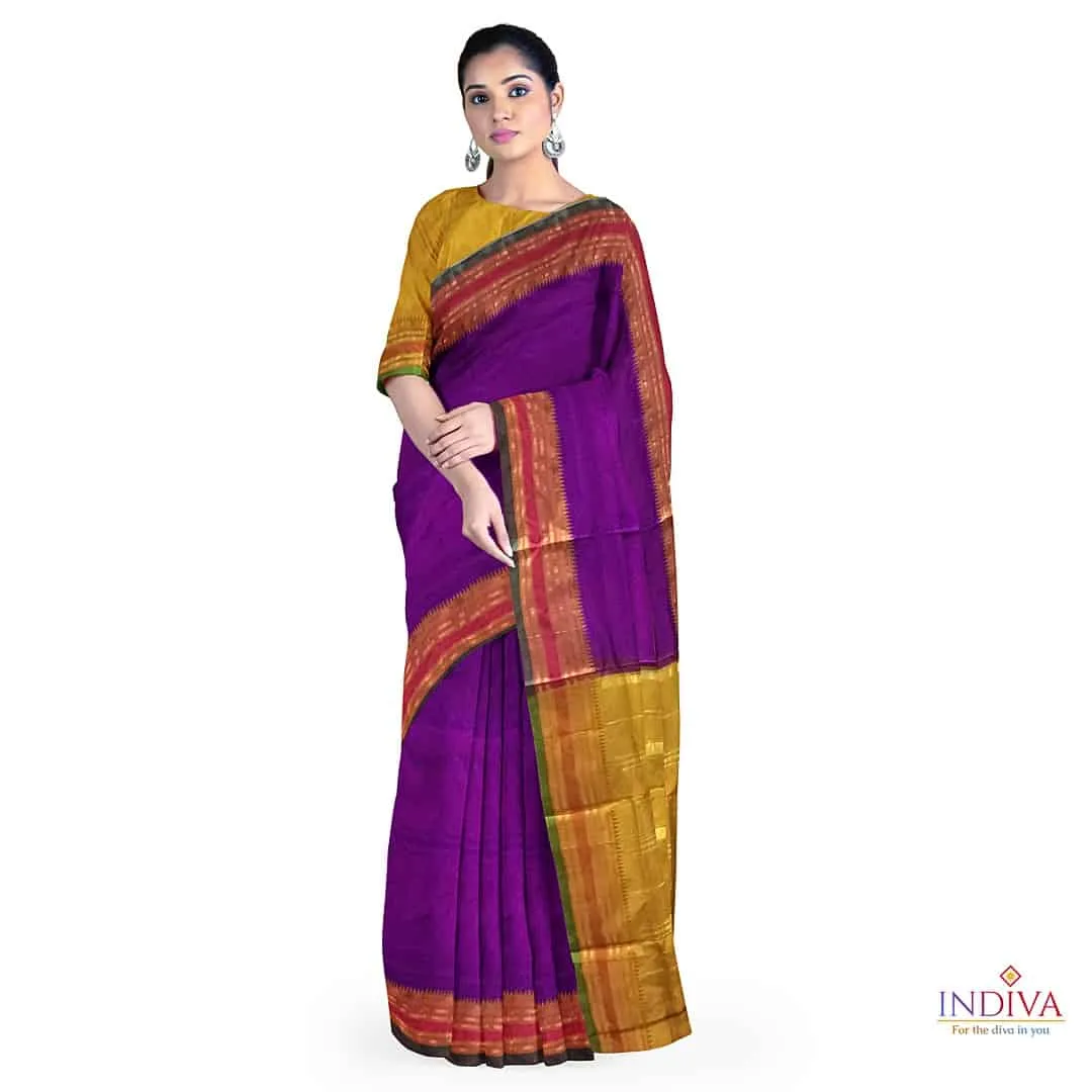 Indiva Sambalpuri Tussar Ghicha Silk Saree