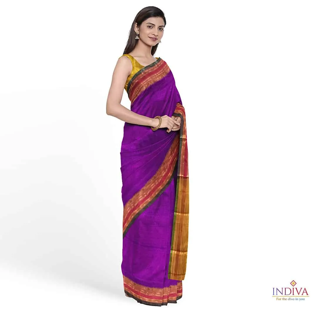 Indiva Sambalpuri Tussar Ghicha Silk Saree