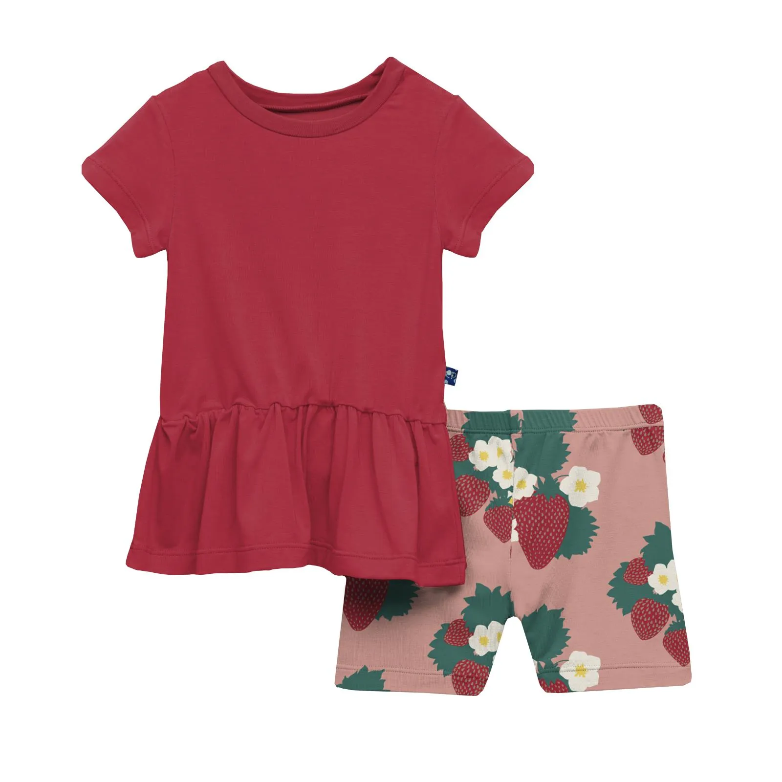 KicKee Pants Blush Strawberry Farm S/S Playtime Outfit Set