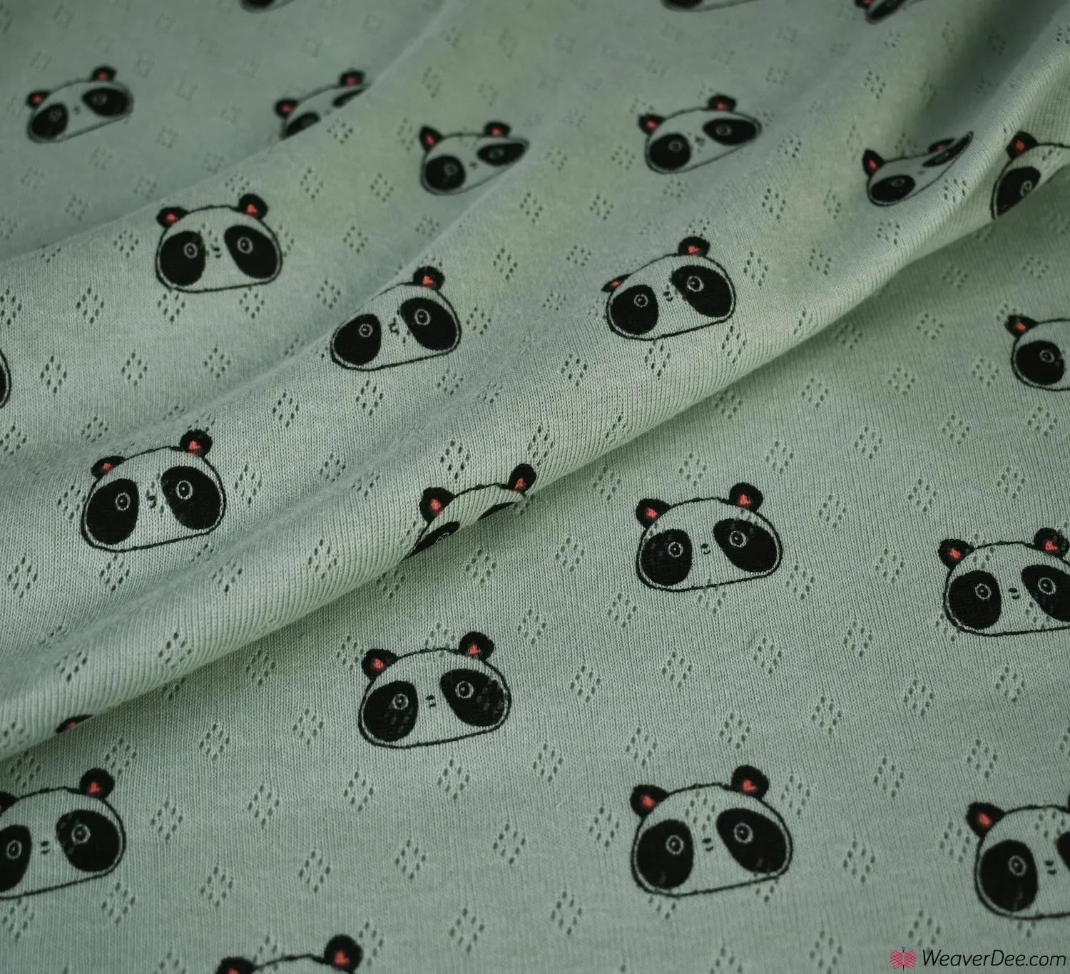 Knitted Cotton Jersey Fabric - Panda Sage Green