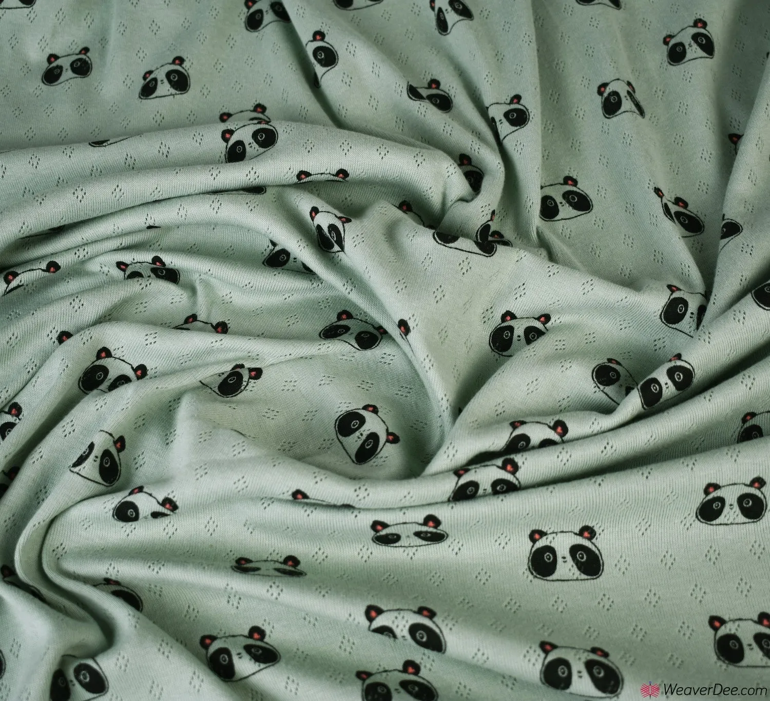 Knitted Cotton Jersey Fabric - Panda Sage Green