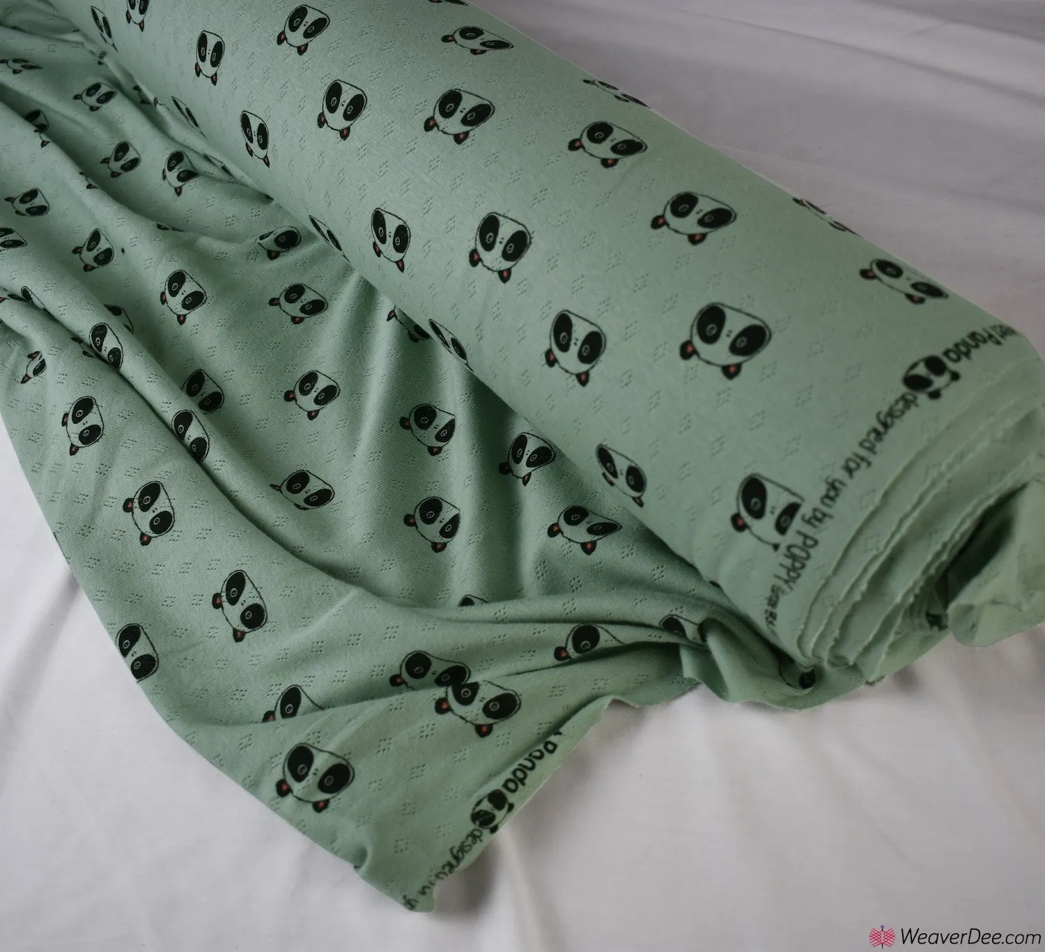 Knitted Cotton Jersey Fabric - Panda Sage Green