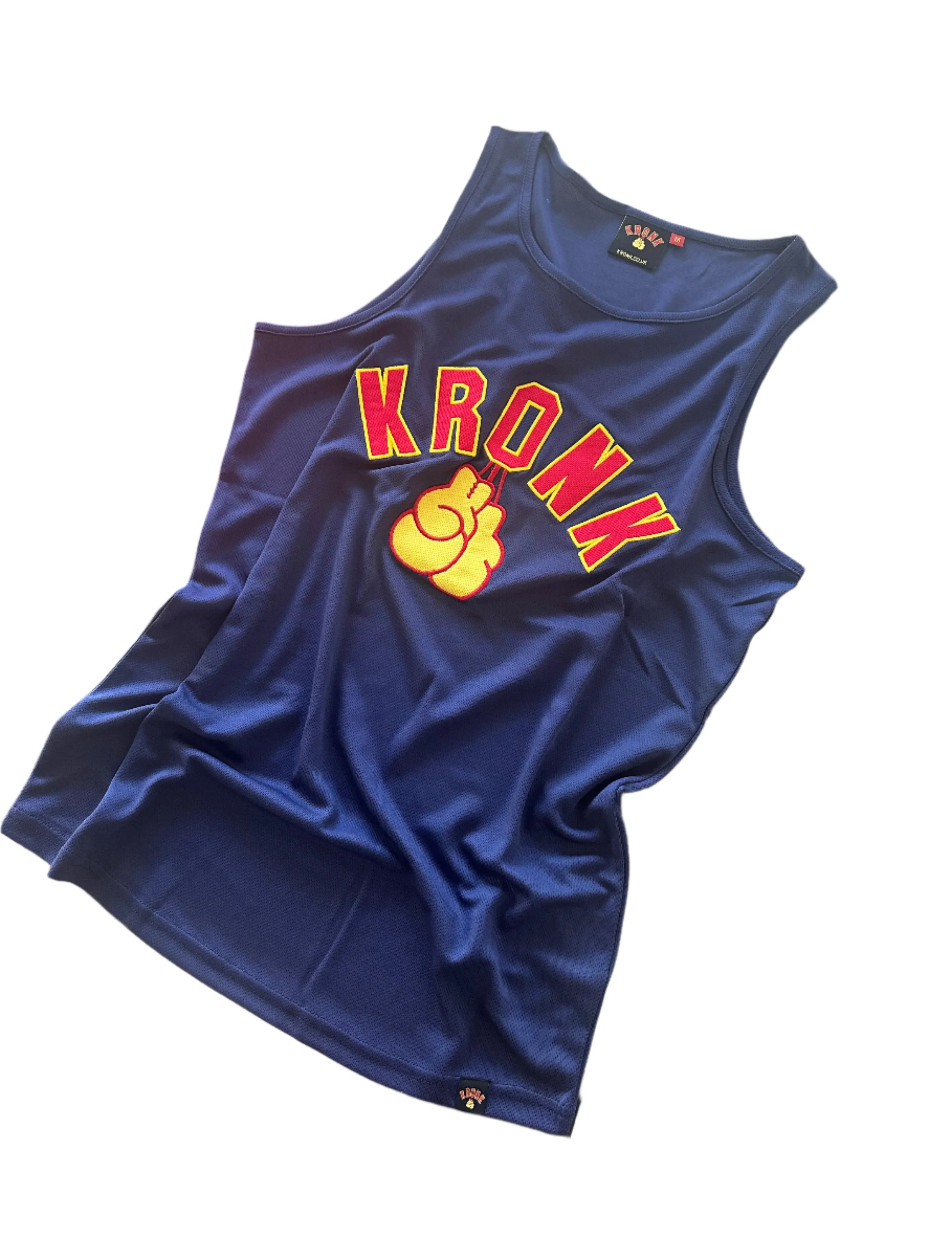 KRONK Gloves Applique Training Gym Vest Navy