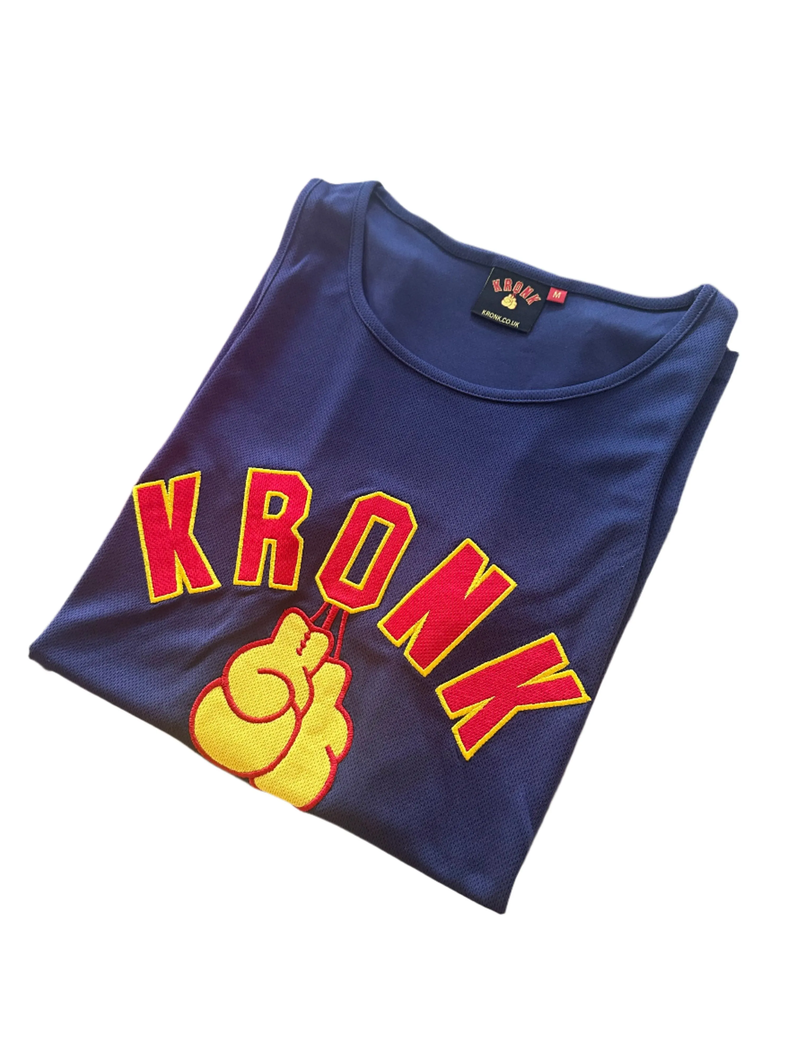 KRONK Gloves Applique Training Gym Vest Navy