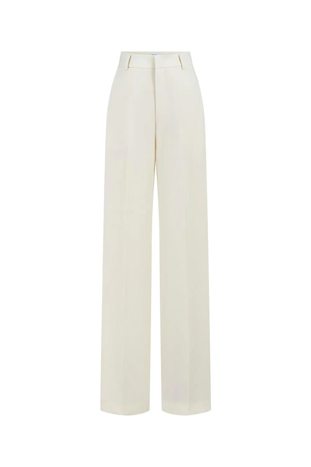 Lily Straight Ribbed Wool Blend Floor Length Pants