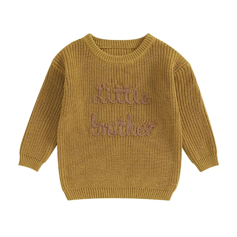 Little Brother Knit Embroidered Sweater