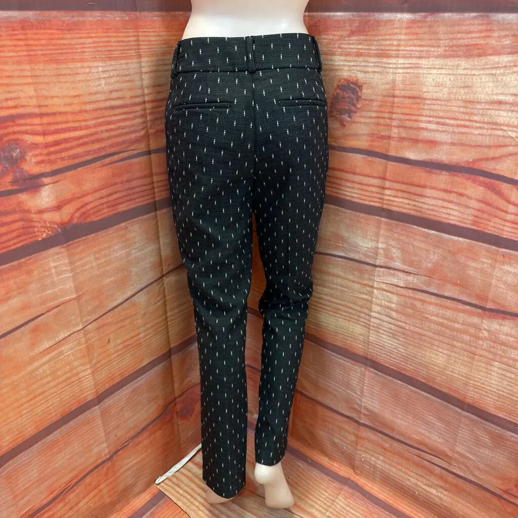 LOFT BLACK WHITE PATTERN PANTS SZ 0 NWT TCC