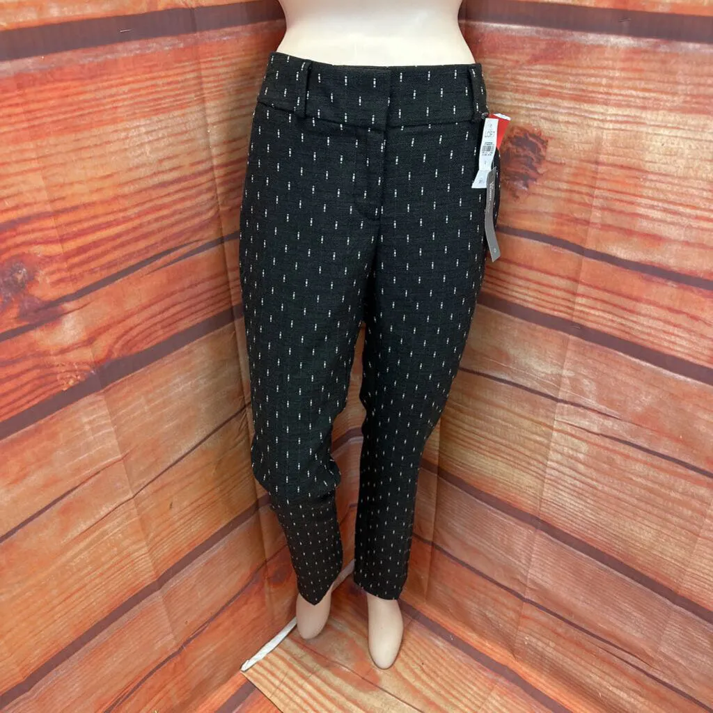 LOFT BLACK WHITE PATTERN PANTS SZ 0 NWT TCC