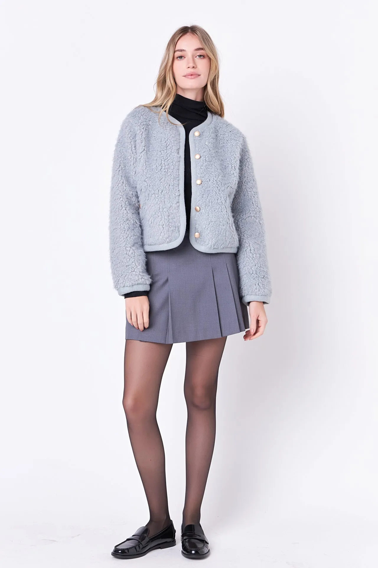 Long Sleeve Boucle Cardigan Jacket