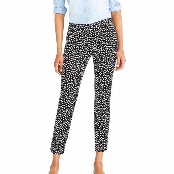 Low Waist Heart Print Cropped Trouser Pants