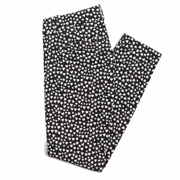 Low Waist Heart Print Cropped Trouser Pants