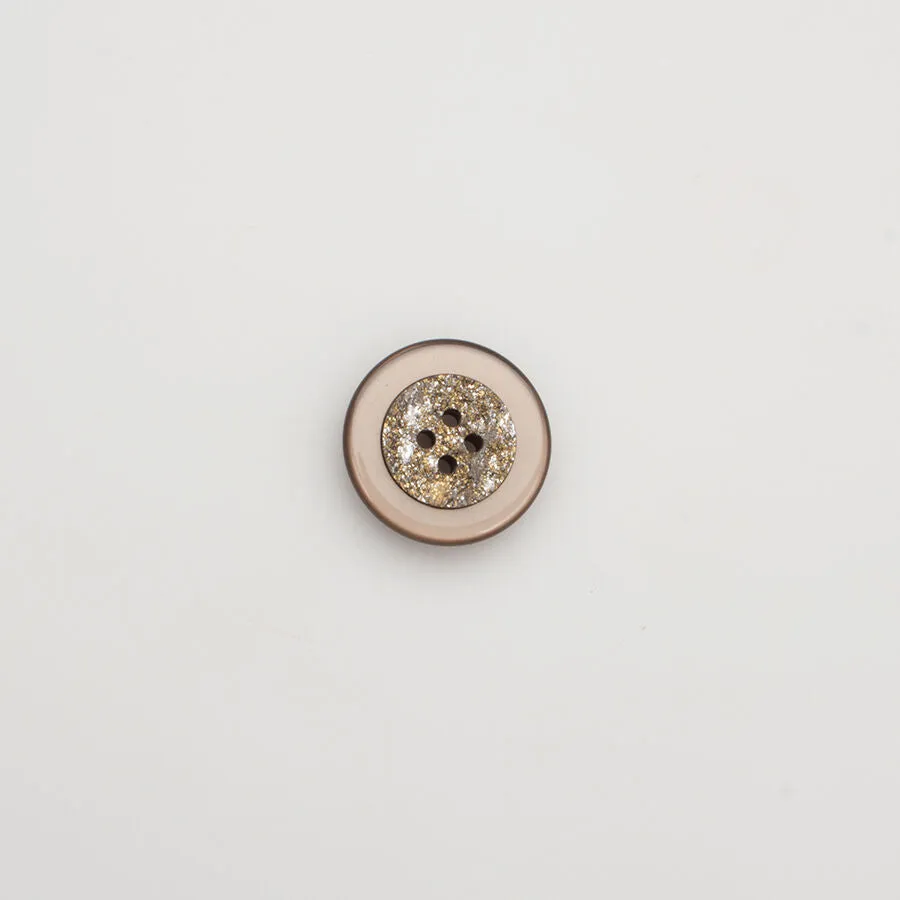 Medium Brown Metallic Stone Button