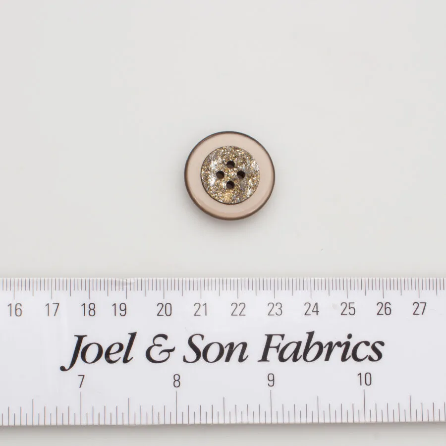 Medium Brown Metallic Stone Button