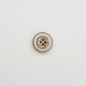 Medium Brown Metallic Stone Button